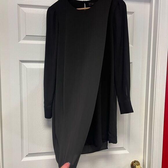 BCBGMaxAxria Little Black Drape Sheath Dress sz XS EUC - Picture 4 of 8